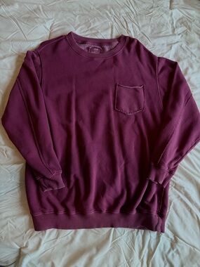 Aerie Crewneck Pocket Sweater - Plum
